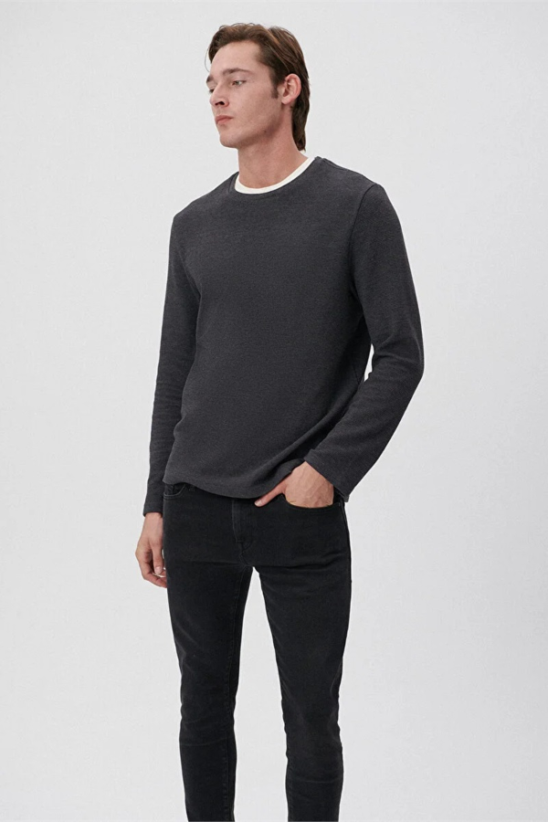 Resim Mavi Uzun Kol Penye Erkek Sweat M064622-26834