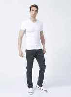 Resim Mavi V Yaka Erkek T-Shirt M063748-620