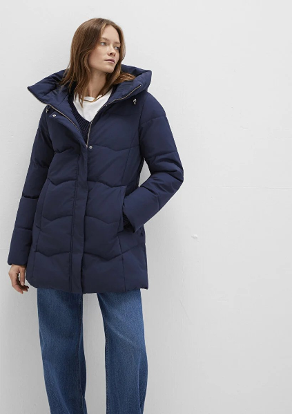 Resim Mavi Kapüşonlu Kadın Kaban M1110439-83699