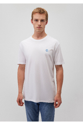 Resim Mavi Logo Nakışlı Erkek T-Shirt M067074-620