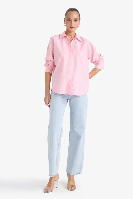 Resim Defacto Kadın Uzun Kol Gömlek D4512AX/PN623