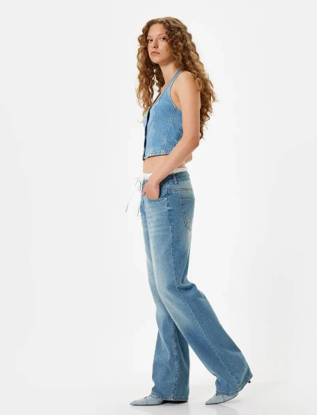 Resim Koton Kadın Jean Pantolon 5Wal40082Md