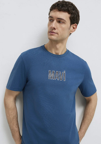 Resim Mavi Erkek T-shirt M0613186-70764