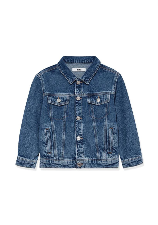 Resim Mavi Ken Erkek Çocuk Jean Ceket M6110001-86708