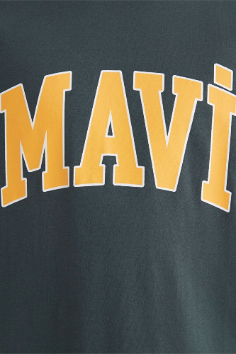 Resim Mavi Logo Tişört Yosun Yeşili Erkek T-Shirt M0611711-71598