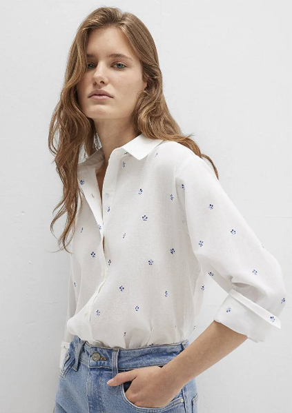 Resim Mavi Uzun Kol Kadın Gömlek M1210030-83975