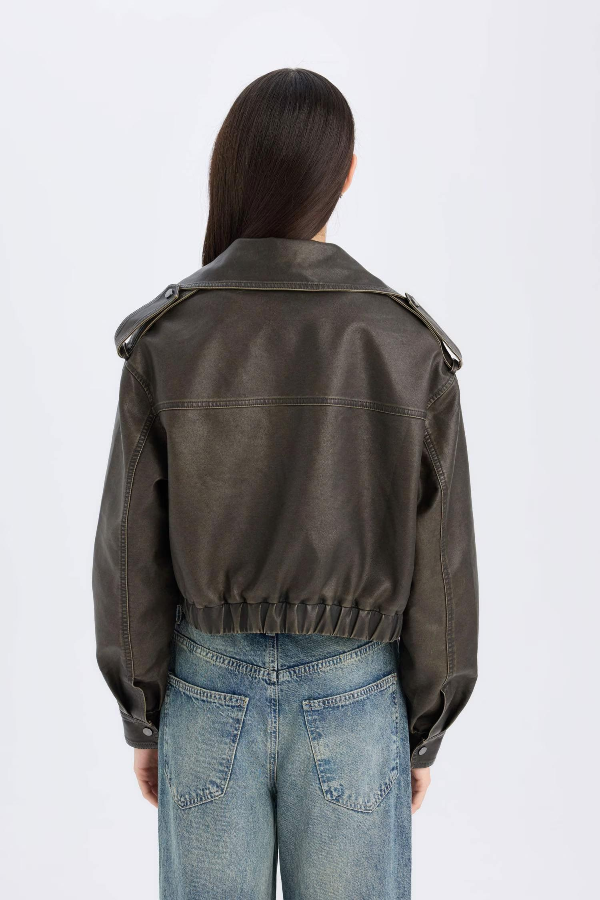 Resim Defacto Kadın Deri Mont D5754AX/KH461