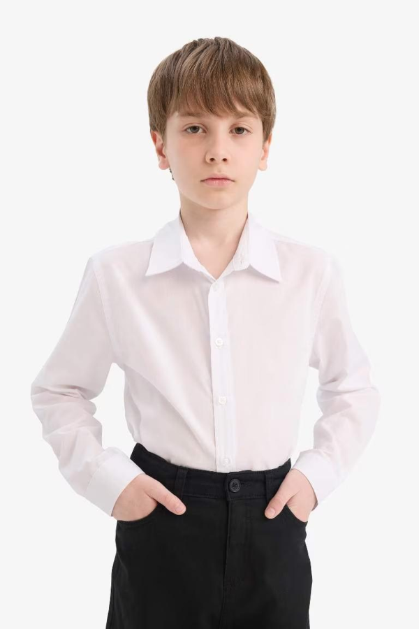 Resim Defacto Erkek Çocuk Uzun Kol Gömlek Y1302A6/WT36