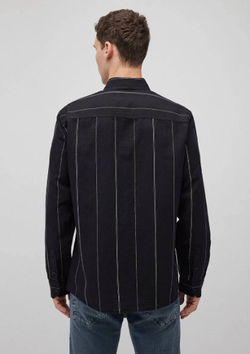 Resim Mavi Çizgili Erkek Gömlek M0211121-900