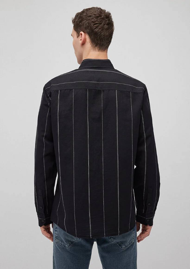 Resim Mavi Çizgili Erkek Gömlek M0211121-900