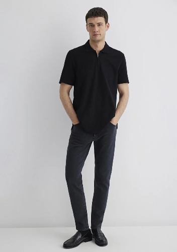 Resim Mavi Half Zıp Polo Erkek T-Shirt M0612525-900