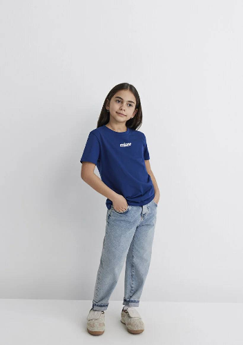 Resim Mavi Miav Baskılı Erkek Çocuk T-Shirt M6633270722