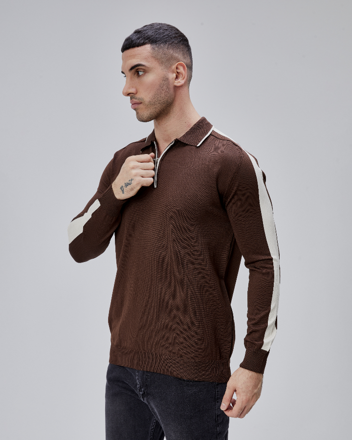 Resim Paul&More Erkek Triko Kazak 18042 Fermuarlı Polo Pl