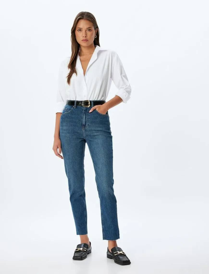 Resim Koton Kadın Jean Pantolon 5Wal40201Md