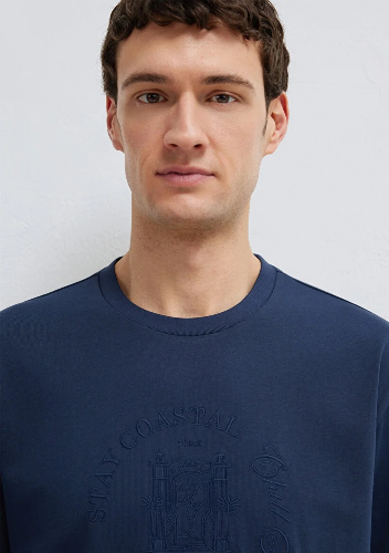 Resim Mavi Erkek T-shirt M0613156-70490