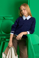 Resim Defacto Kız Çocuk  Kazak E7740A8/NV251