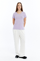 Resim Viole&More 1002 Flamlı  V Yaka Kadın T-shirt