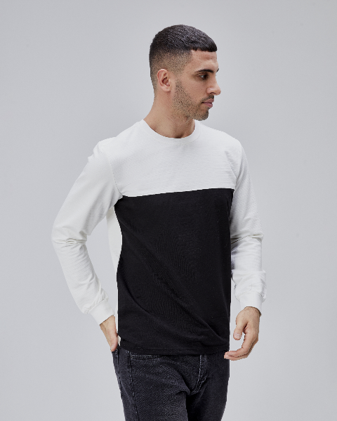 Resim Paul&More Erkek Sweat O Yaka Göğüs Garnili Parçalı