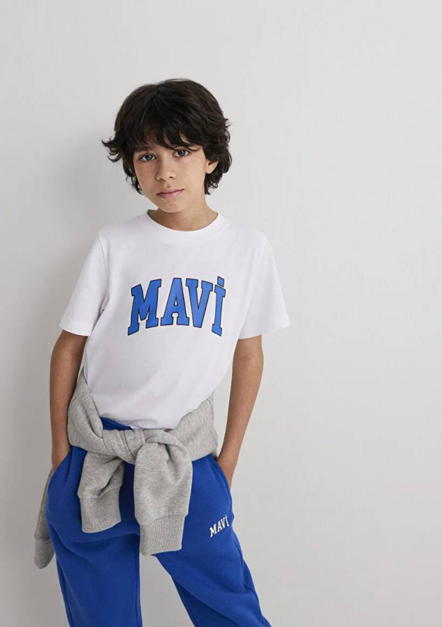 Resim Mavi Logo Erkek Çocuk T-Shirt M6610030-620
