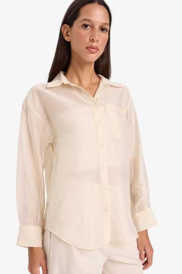 Resim Defacto Kadın Uzun Kol Gömlek E3866AX/BG354