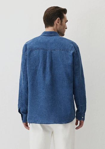 Resim Mavi Erkek Uzun Kol Gömlek M0211914-18790