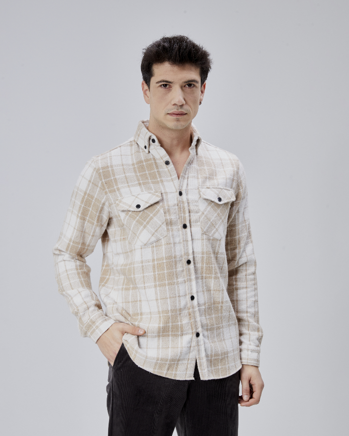 Resim Paul&More Çift Cep Kapaklı Erkek Gömlek 8025-1