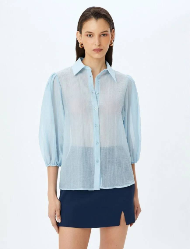 Resim Koton Kadın Uzun Kol Gömlek 5SAK60043PW