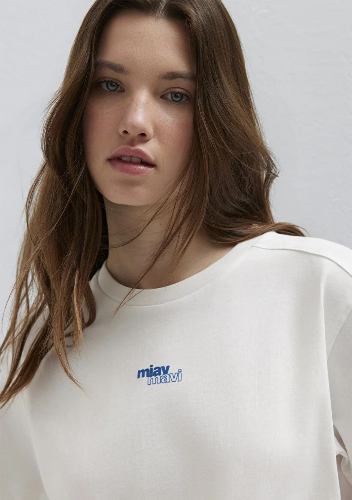 Resim Mavi Baskılı Kadın T-shirt M1614091-70057