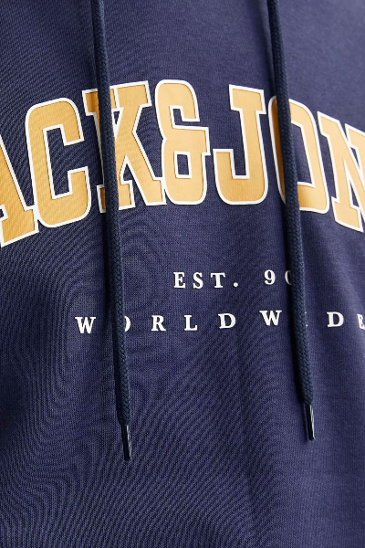 Resim Jack & Jones Jjecaleb Varsıty Sweat Hood Noos Erkek Sweat 12256521