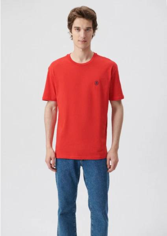 Resim Mavi Logo Nakışlı Erkek T-Shirt M067074-70471