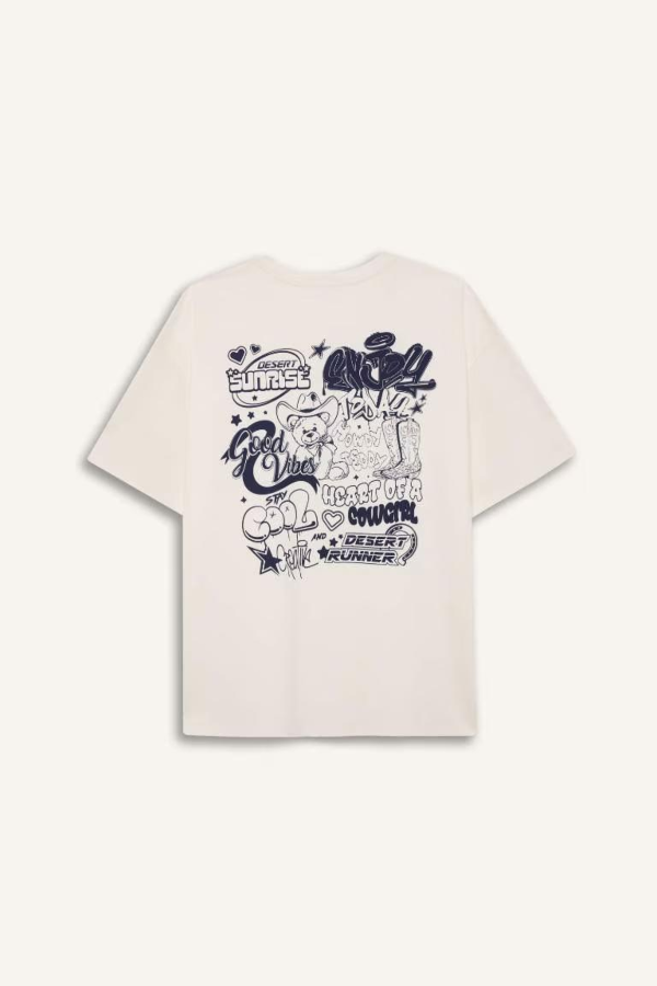 Resim Defacto Kadın Kısa Kol T-shirt E4683AX/WT32