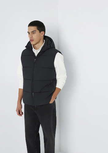 Resim Mavi Kapüşonlu Erkek Yelek M0110744-71379