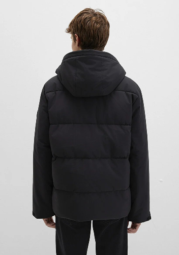 Resim Mavi Kapüşonlu Erkek Mont M0110675-71379