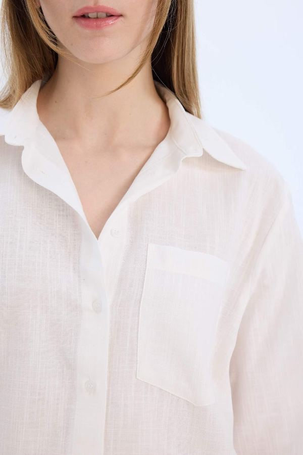 Resim Defacto Kadın Uzun Kol Gömlek E4349AX/ER85