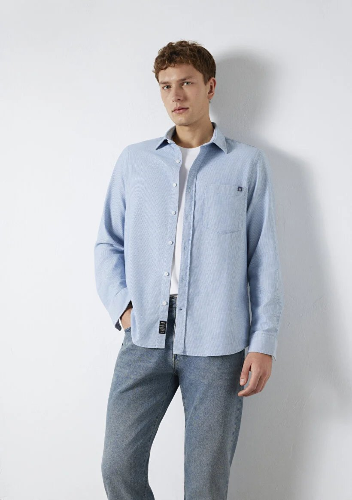 Resim Mavi Erkek Uzun Kol Gömlek M0211852-91407