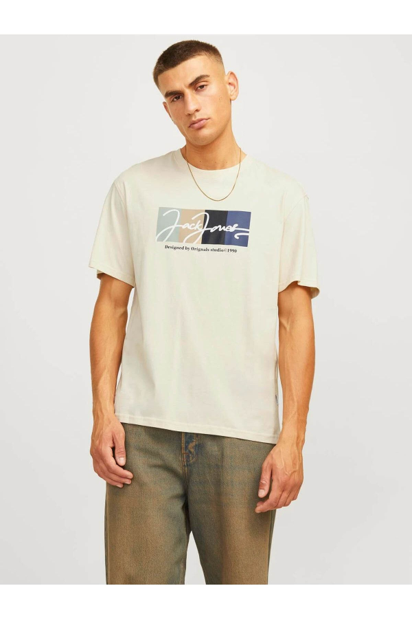 Resim Jack & Jones Jorportland Block Brandıng Ss Cn Ln Erkek T-shirt 12262662