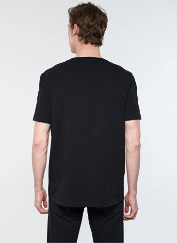 Resim Mavi Basıc Bisiklet Yaka Erkek T-Shirt M0610252-900