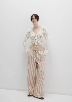 Resim Mavi Dokuma Kadın Kanvas Pantolon M1011024-90719