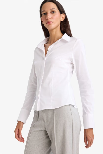 Resim Defacto Kadın Uzun Kol Gömlek I5278AZ/WT36