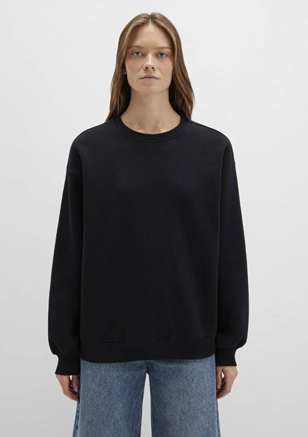 Resim Mavi Bisiklet Yaka Kadın Sweat M1610198-900