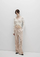 Resim Mavi Dokuma Kadın Kanvas Pantolon M1011024-90719