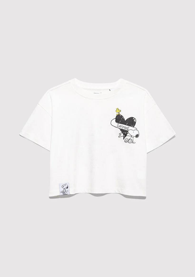 Resim Mavi Peanuts Baskılı Kız Çocuk T-Shirt M7610373-70057