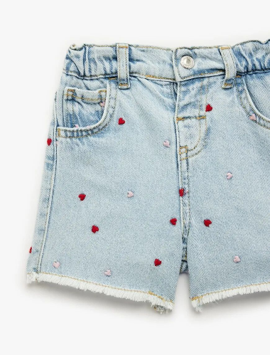 Resim Koton Kız Bebek Kot&Kanvas Şort 6SMG40008AD