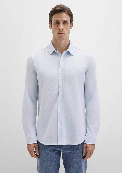 Resim Mavi Çizgili Erkek Gömlek M0211669-90902