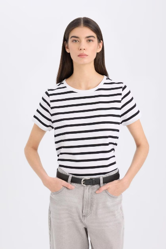 Resim Defacto Kadın T-shirt C2612AX/BK81