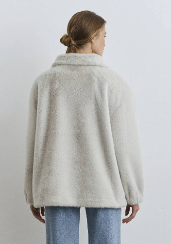 Resim Mavi Dik Yaka Kadın Mont M1110597-70037