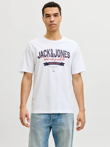 Resim Jack & Jones Jjelogo Tee Ss O-Neck 2 Col Ss26 Sn Erkek T-shirt 12288016