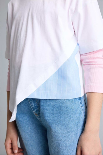 Resim Defacto Kız Çocuk T-shirt H0946A8/WT34