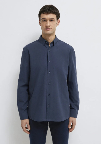 Resim Mavi Erkek Uzun Kol Gömlek M0211554-87822