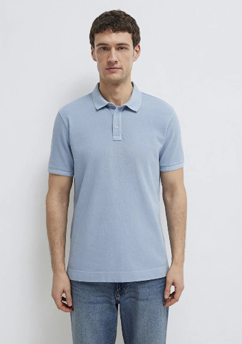 Resim Mavi Polo Yaka Erkek T-shirt M0613151-70829